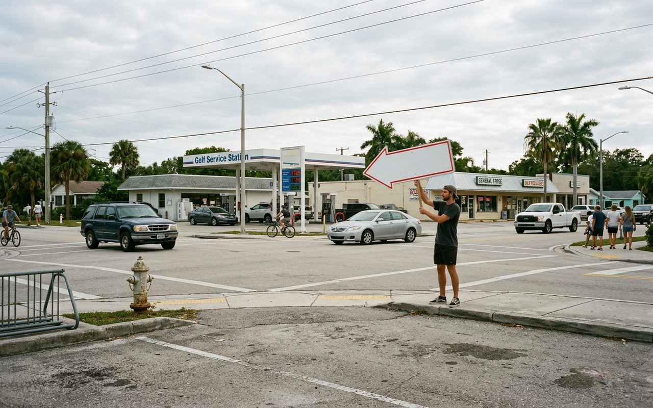 Street advertising setting typical of Golf, Palm Beach County