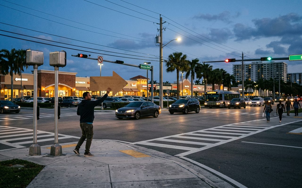 Street setting near Aventura, Miami-Dade County