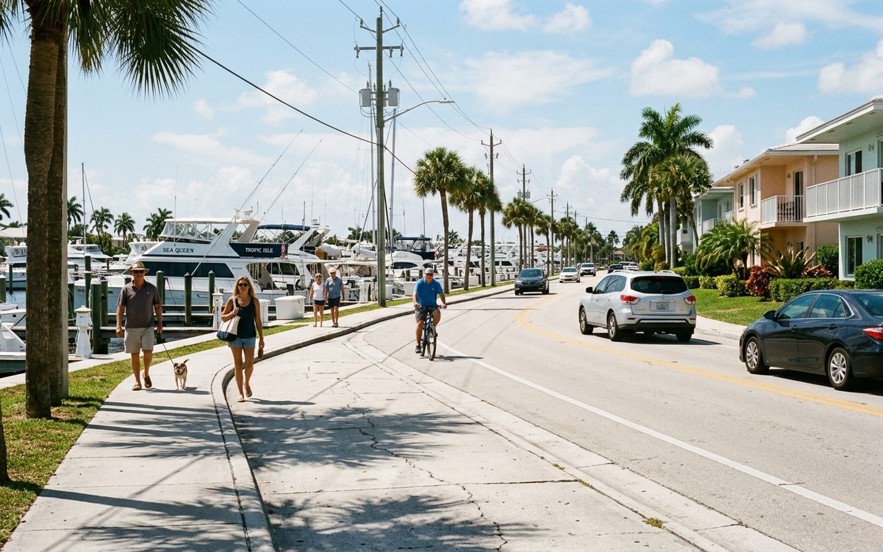 Street setting near Lighthouse Point, Broward County