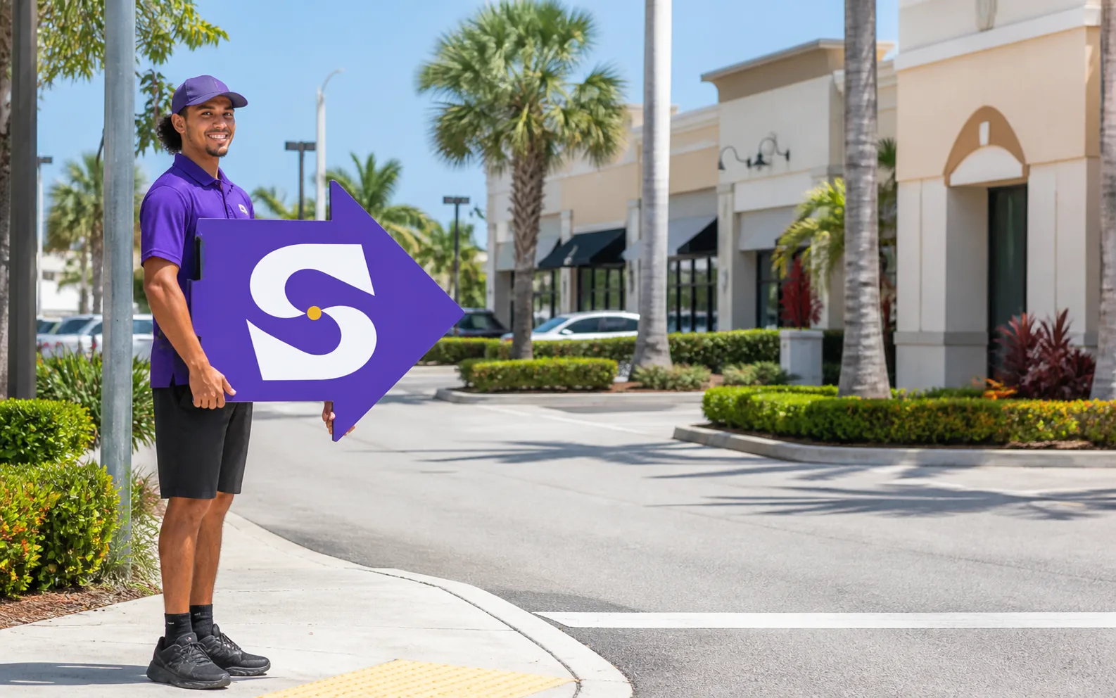 Street-level advertising setting in Broward County