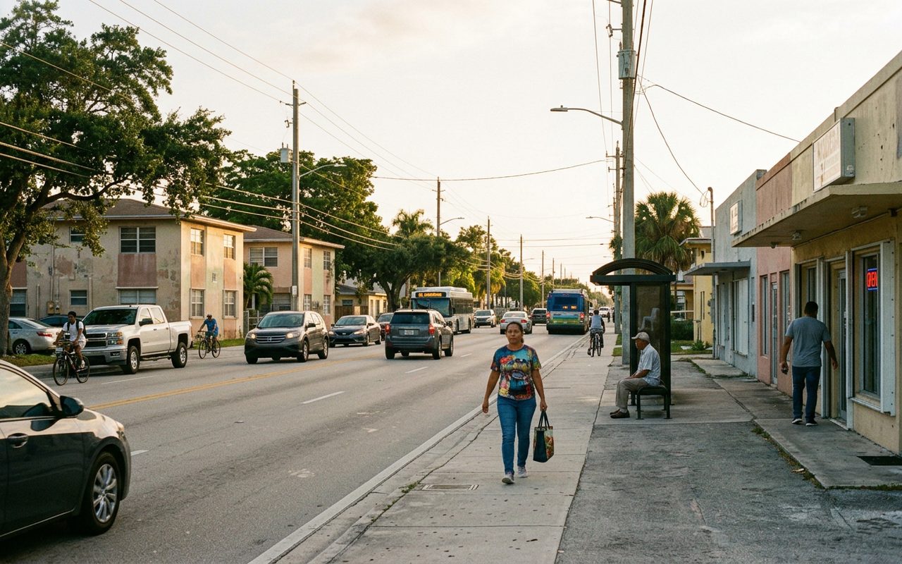 Street setting near West Park, Broward County