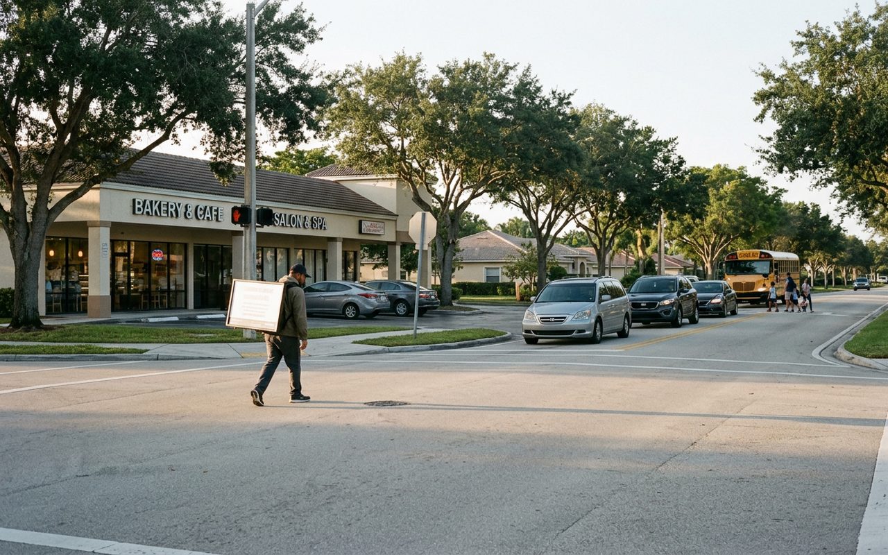 Street setting near Coral Springs, Broward County