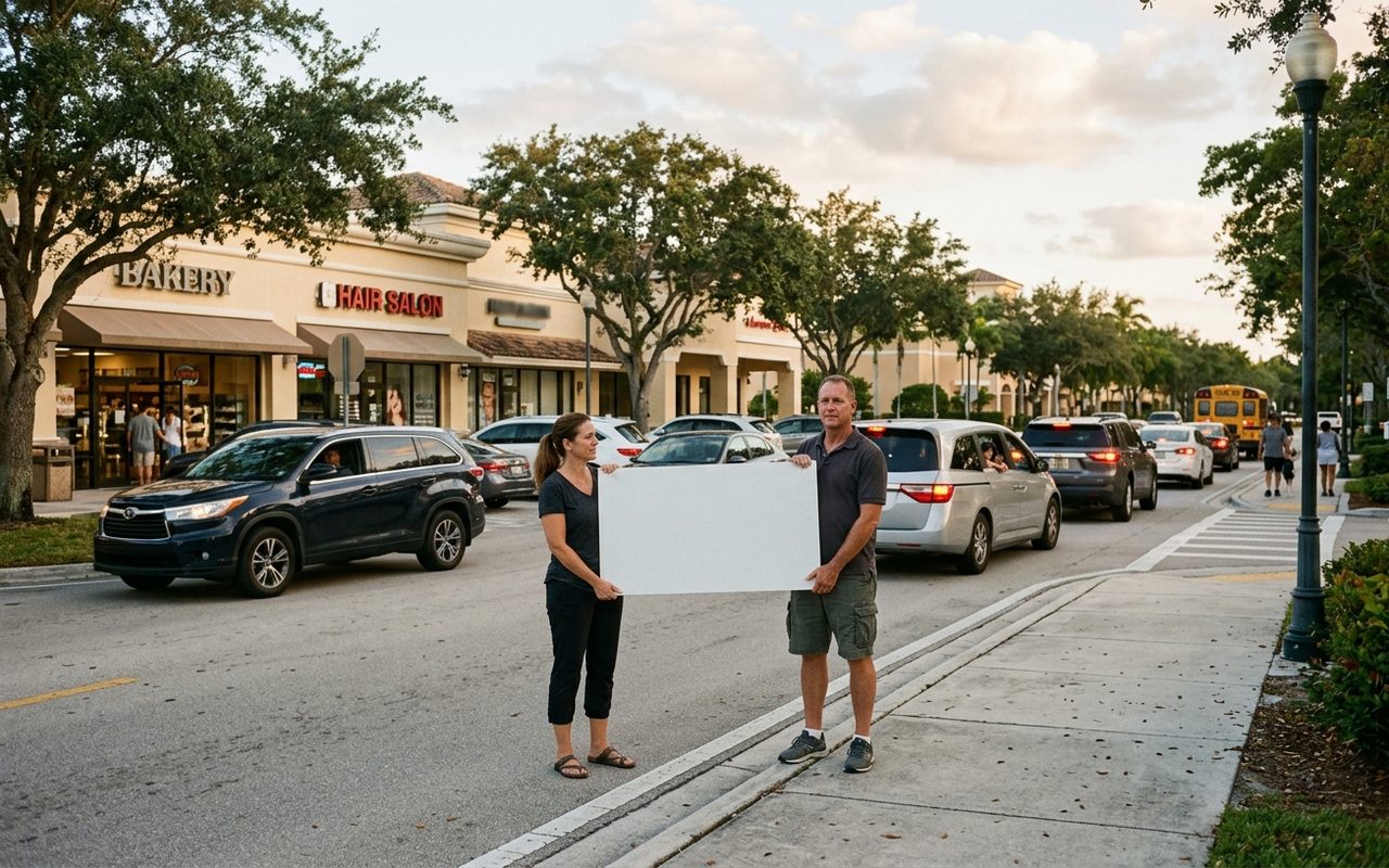 Street setting near Weston, Broward County