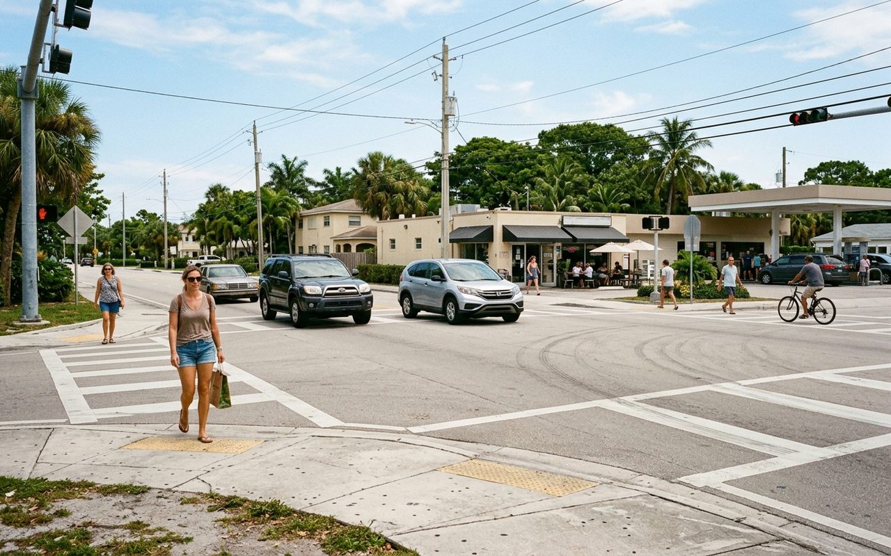 Street setting near Sea Ranch Lakes, Broward County