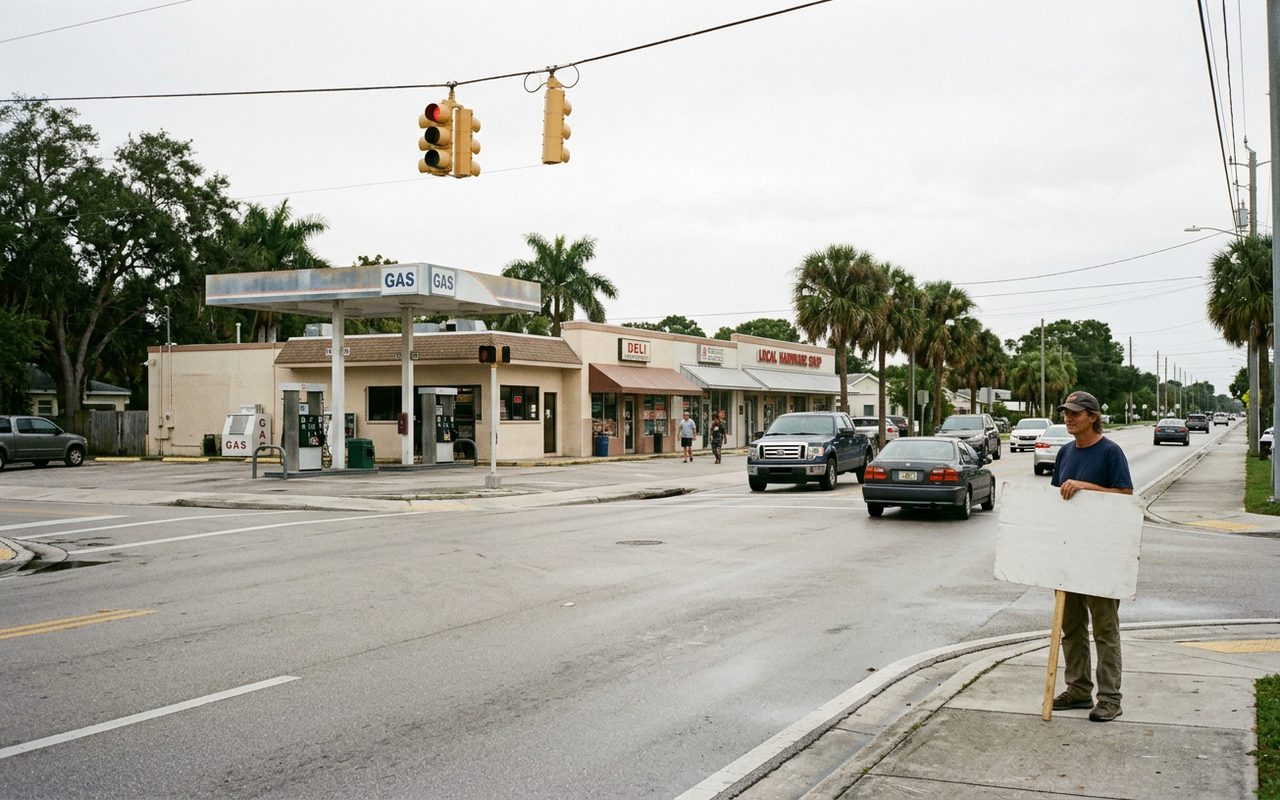 Street setting near Lake Clarke Shores, Palm Beach County