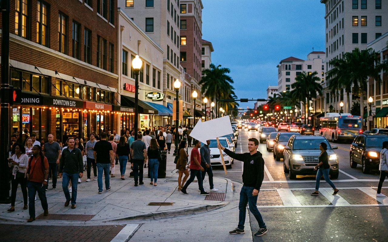 Street setting near West Palm Beach, Palm Beach County