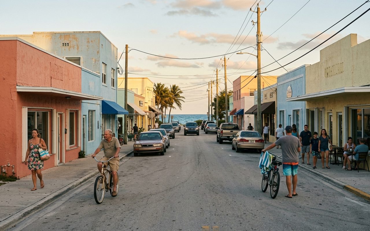 Street advertising setting typical of Riviera Beach, Palm Beach County
