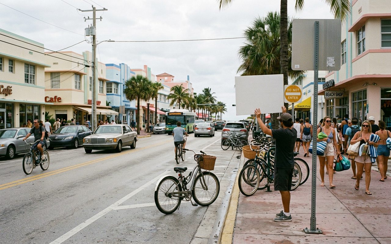 Street setting near Miami Beach, Miami-Dade County