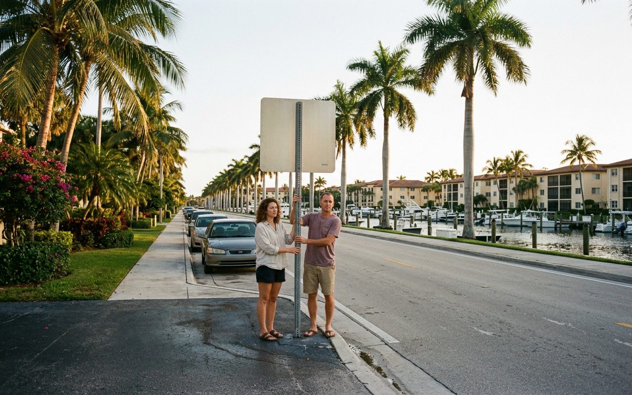Street setting near Gulf Stream, Palm Beach County