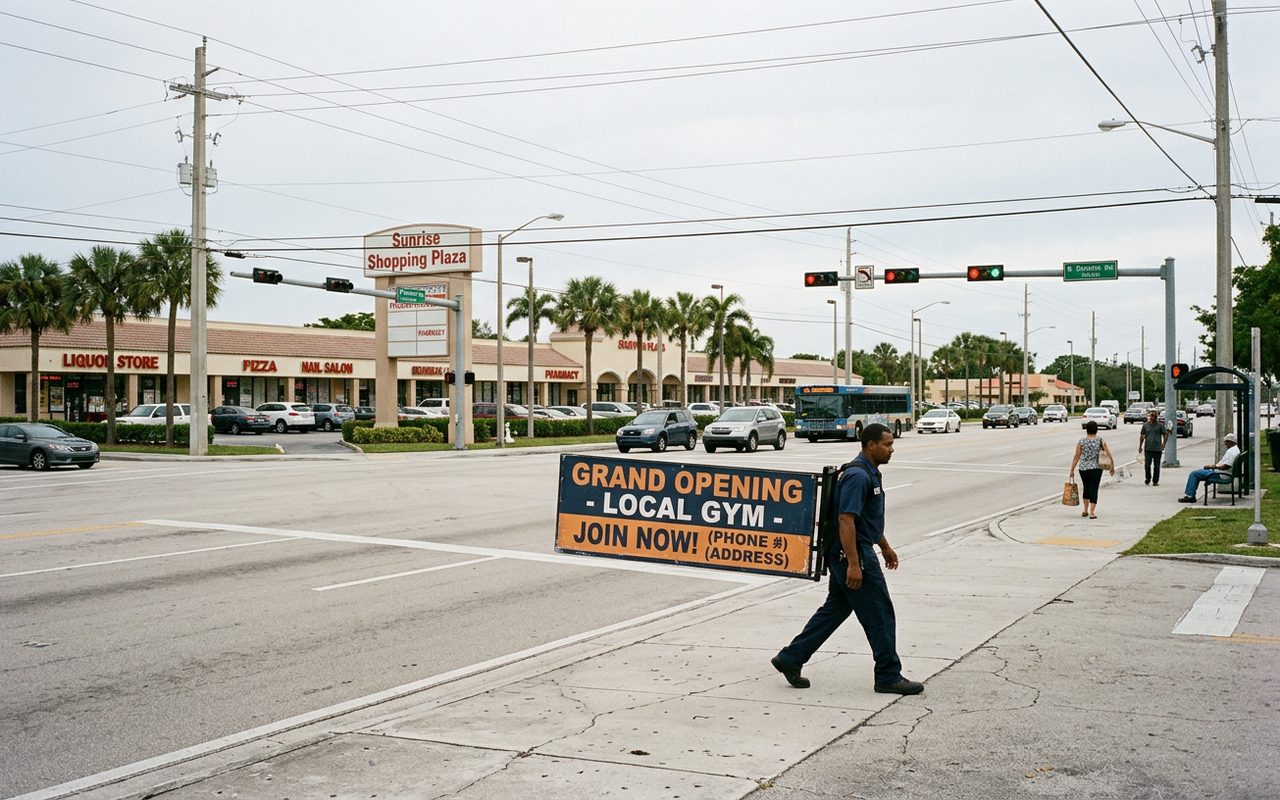 Street setting near Sunrise, Broward County