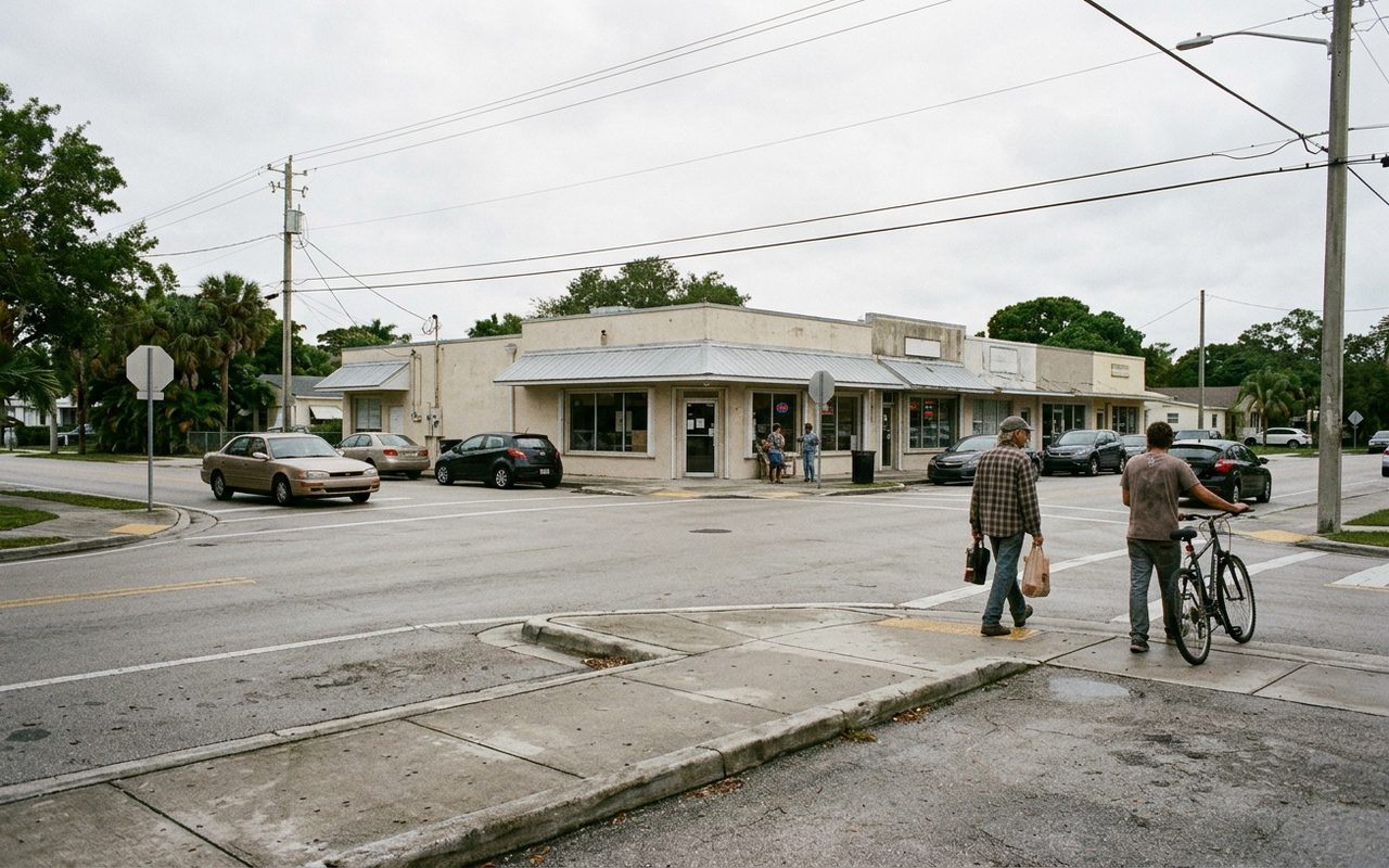 Street advertising setting typical of Lazy Lake, Broward County