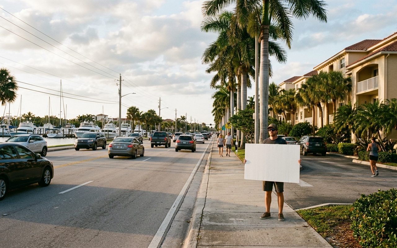 Street setting near Hypoluxo, Palm Beach County