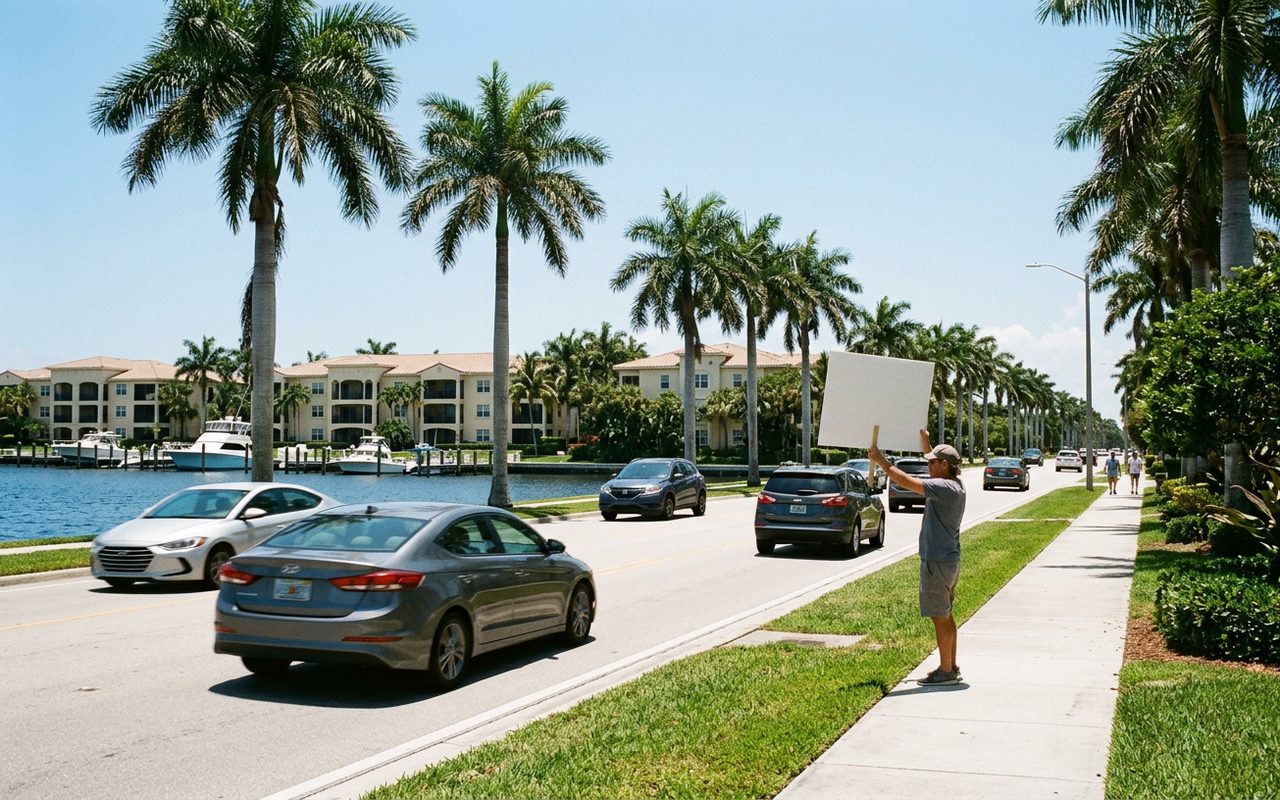 Street setting near Manalapan, Palm Beach County