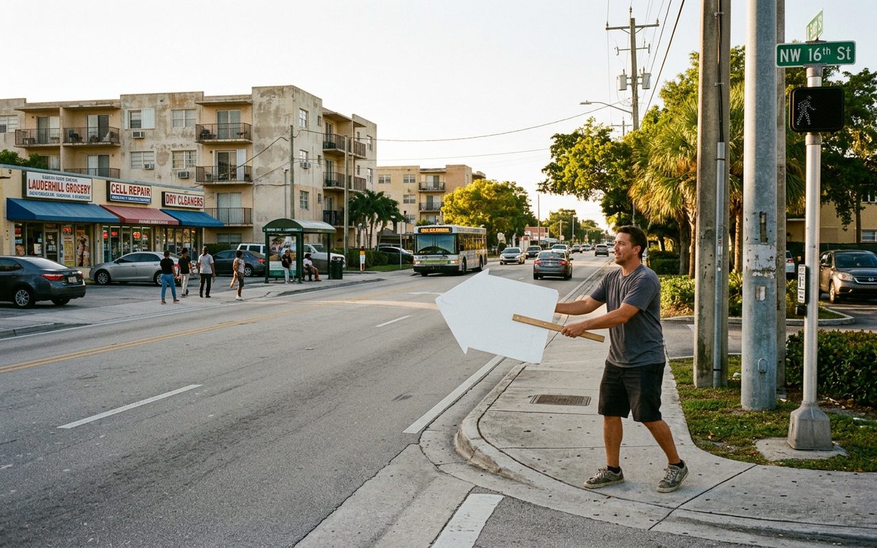 Street setting near Lauderhill, Broward County