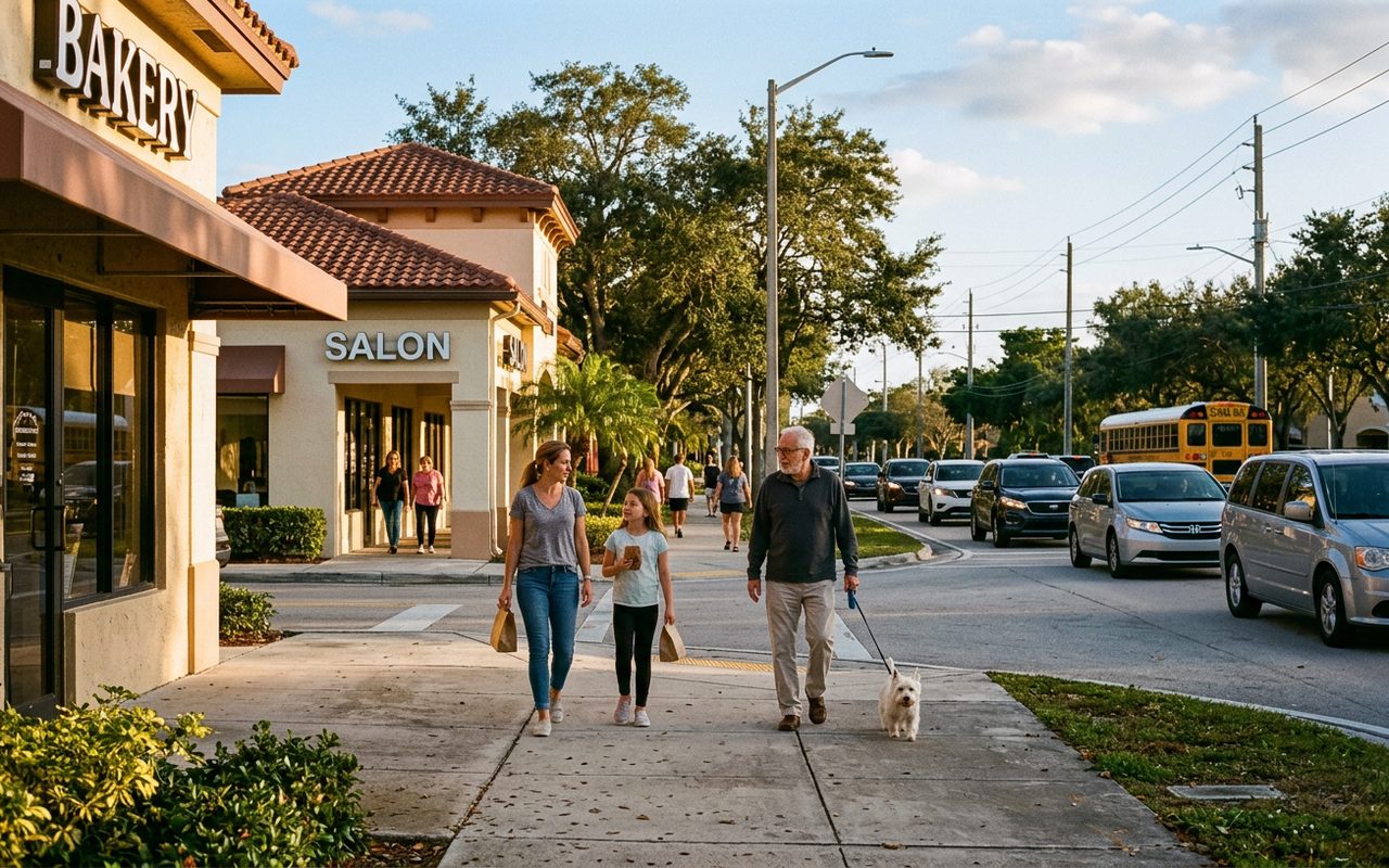 Street setting near Parkland, Broward County