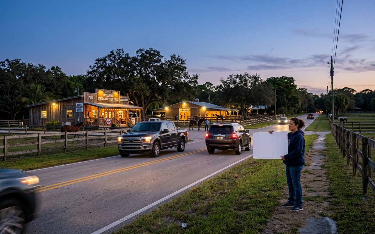 Street setting near Southwest Ranches, Broward County