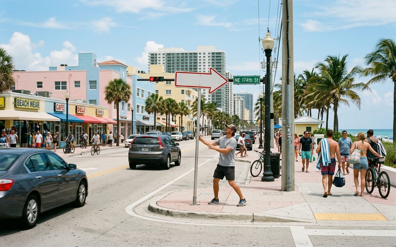 Street setting near Sunny Isles Beach, Miami-Dade County
