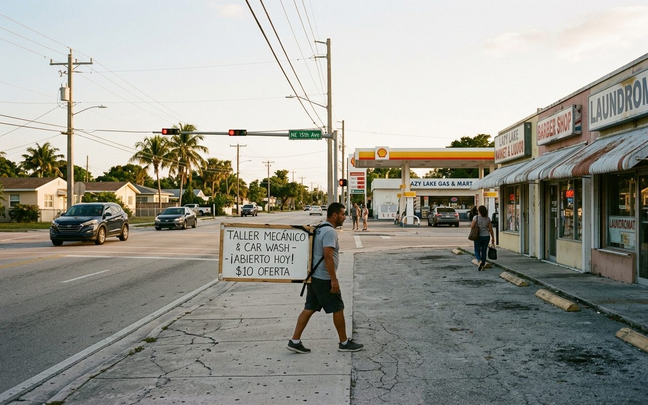 Street setting near Lazy Lake, Broward County