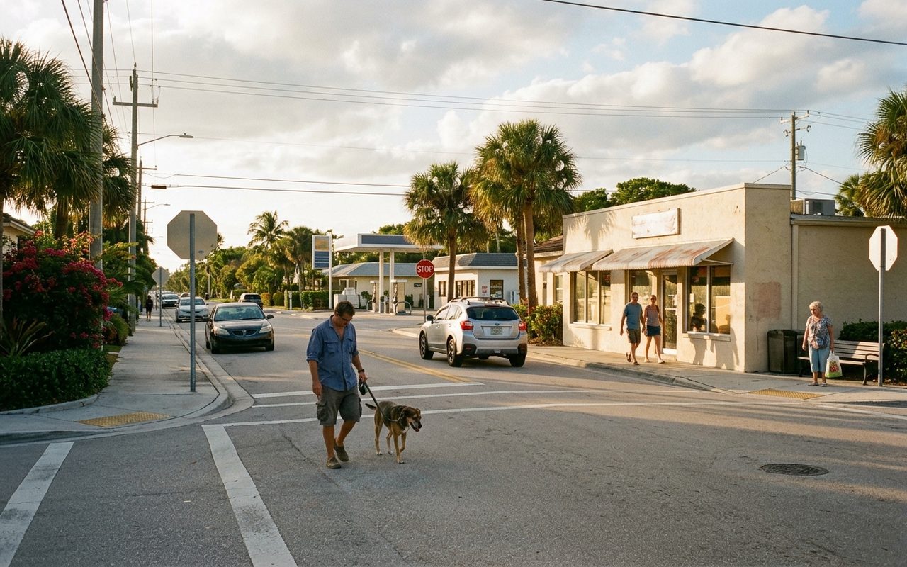 Street setting near Jupiter Inlet Colony, Palm Beach County