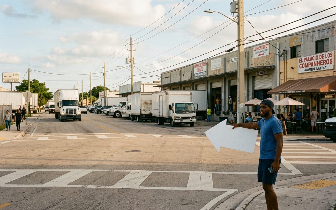 Street advertising setting typical of Hialeah Gardens, Miami-Dade County