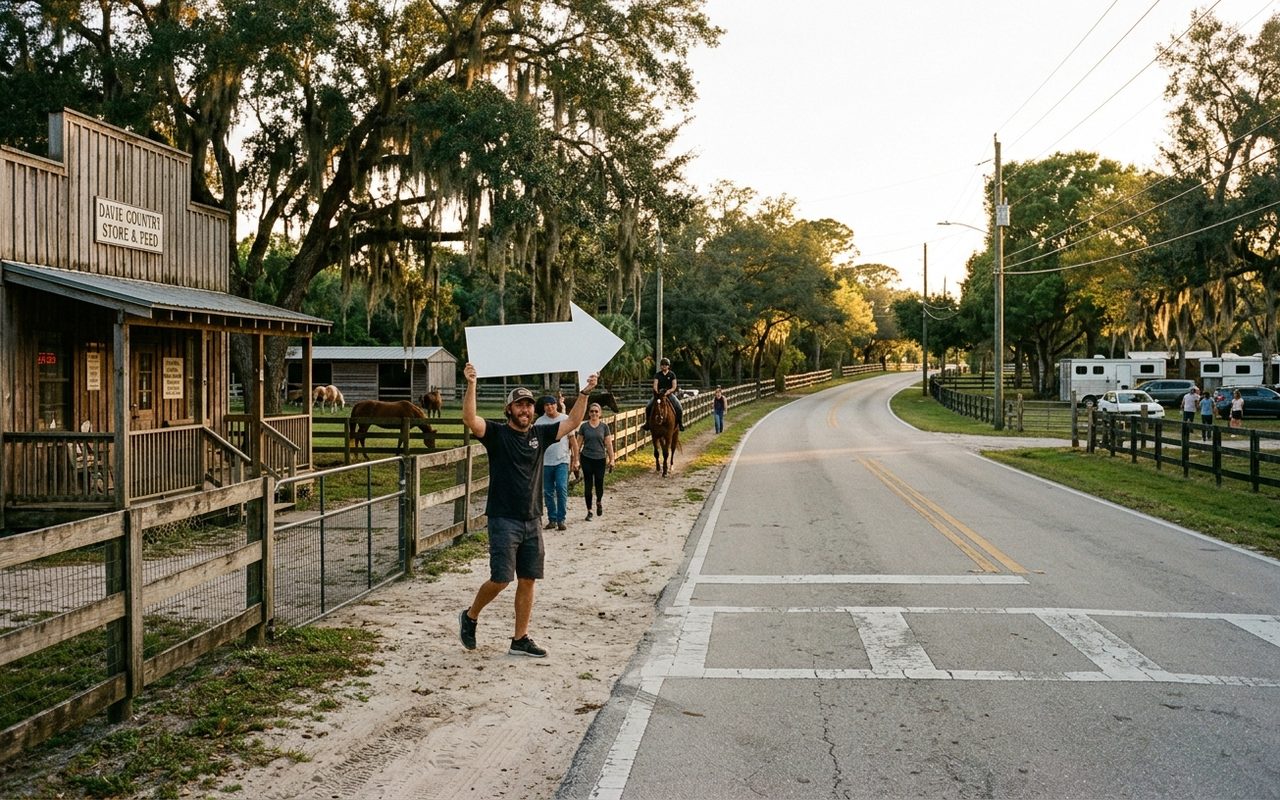 Street setting near Davie, Broward County