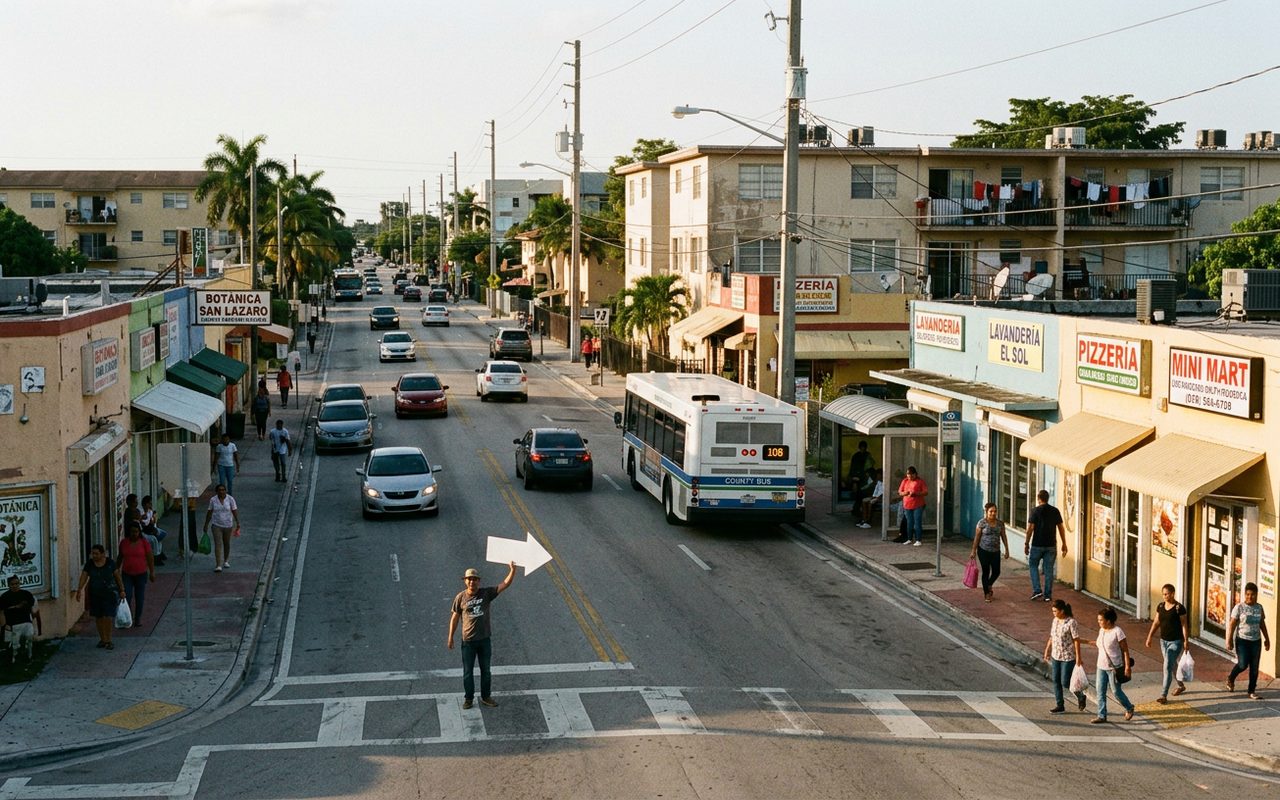 Street advertising setting typical of Sweetwater, Miami-Dade County