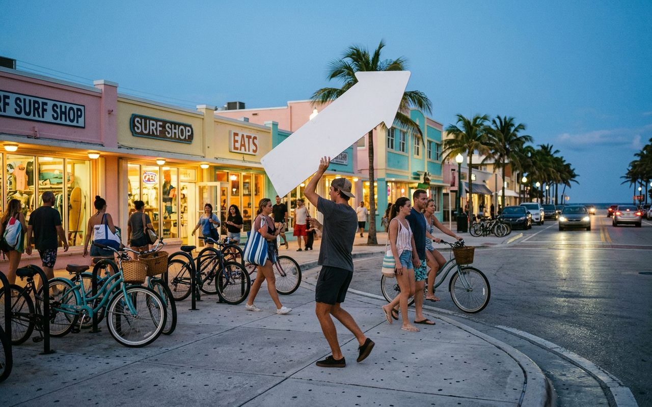 Street setting near Hollywood, Broward County