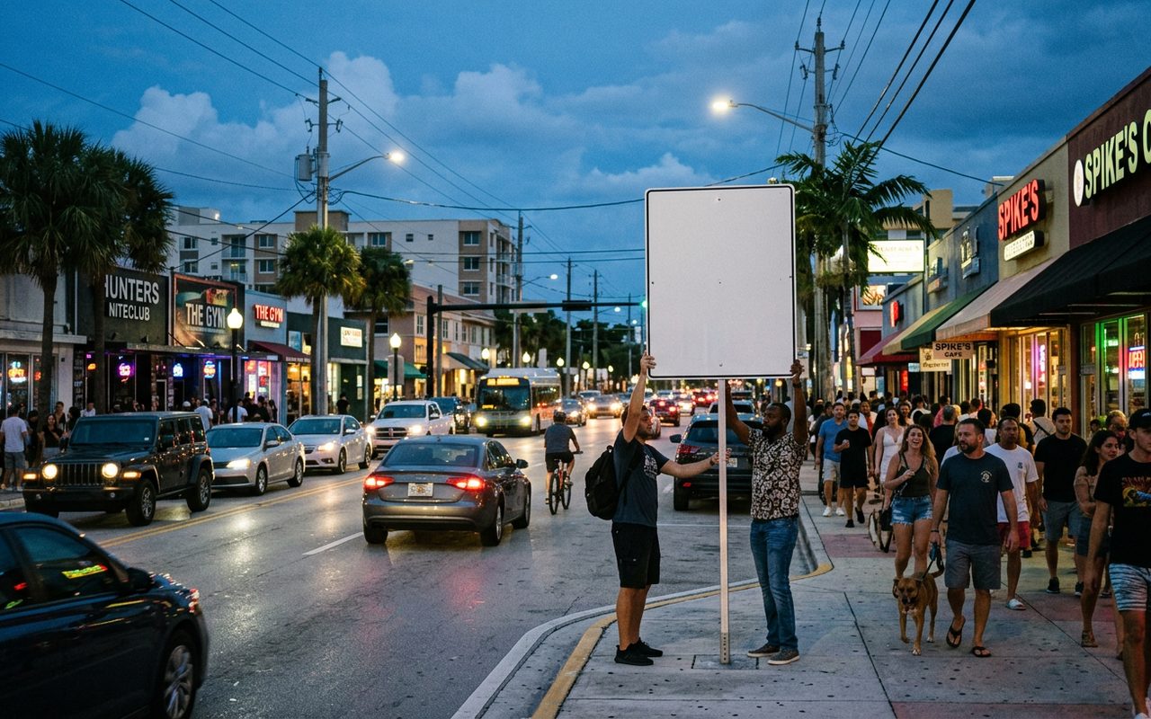 Street setting near Wilton Manors, Broward County