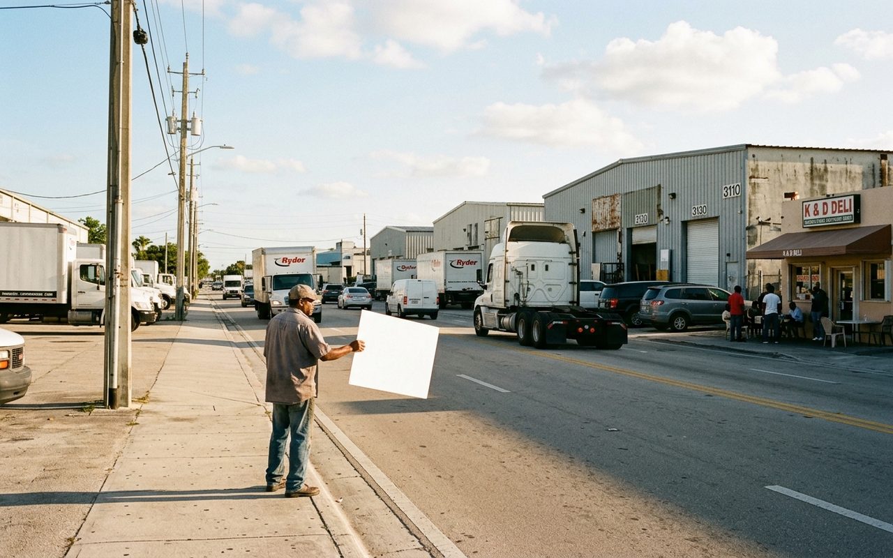 Street advertising setting typical of Pembroke Park, Broward County