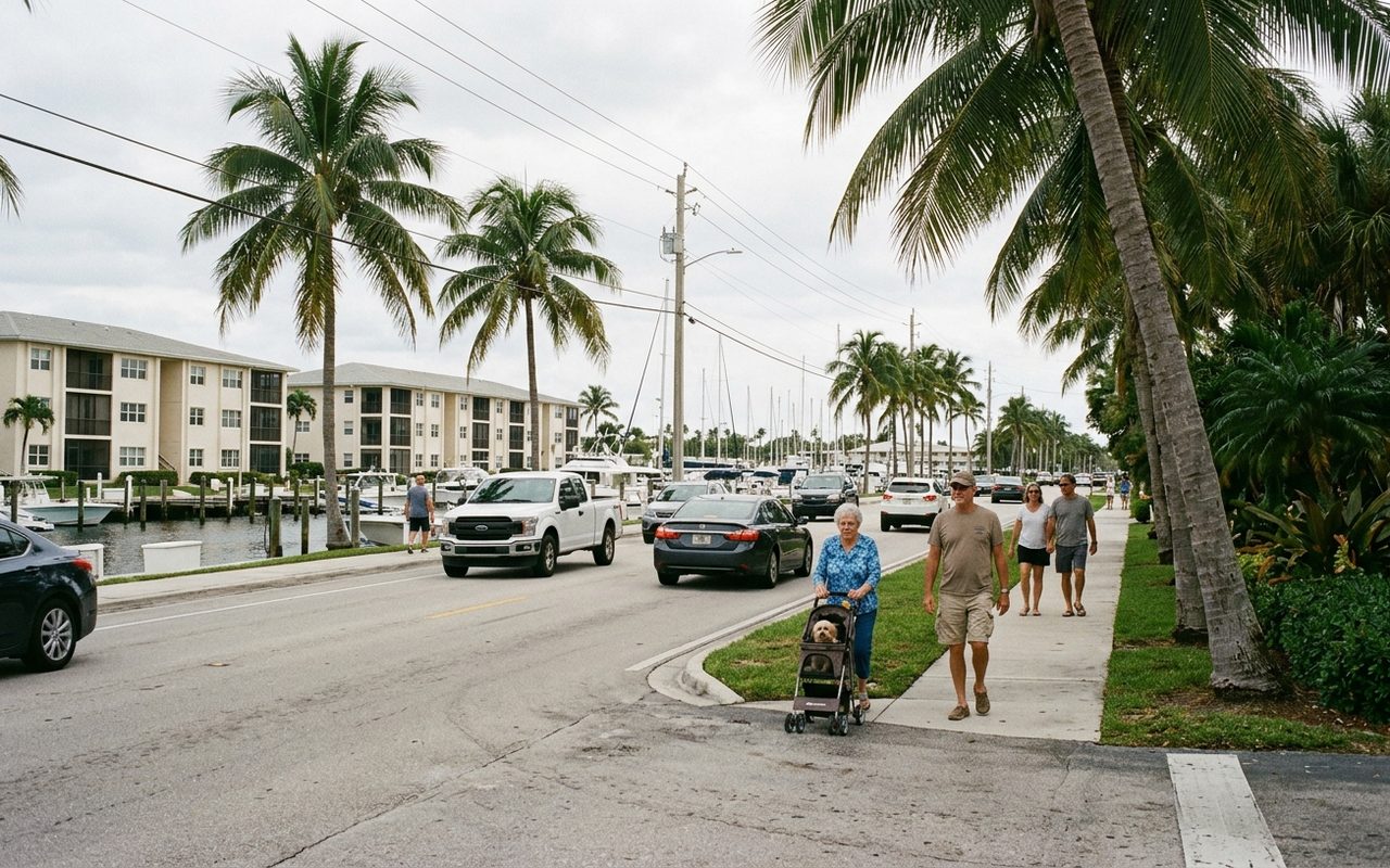Street advertising setting typical of Highland Beach, Palm Beach County