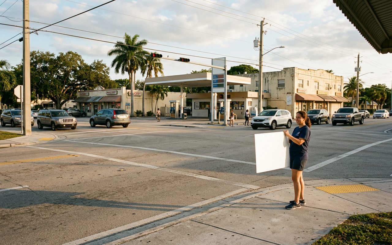 Street setting near Miami Springs, Miami-Dade County