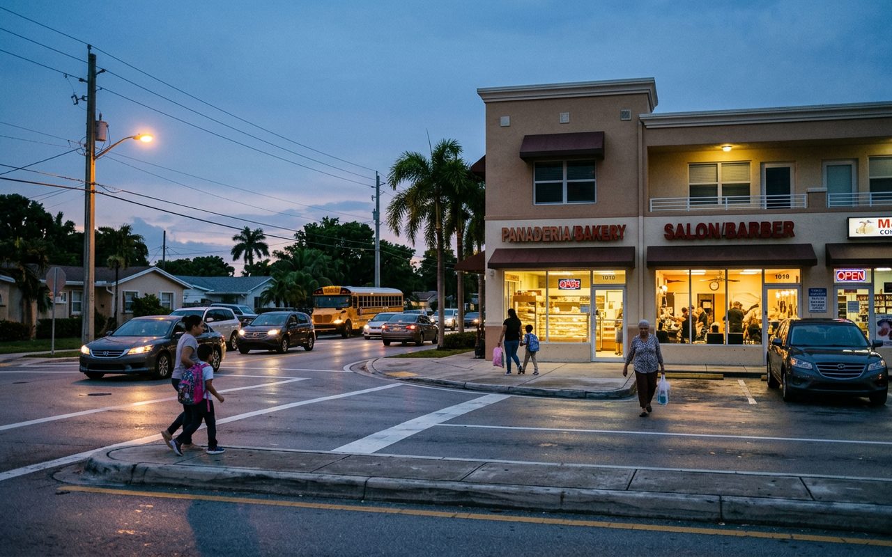 Street advertising setting typical of Cutler Bay, Miami-Dade County
