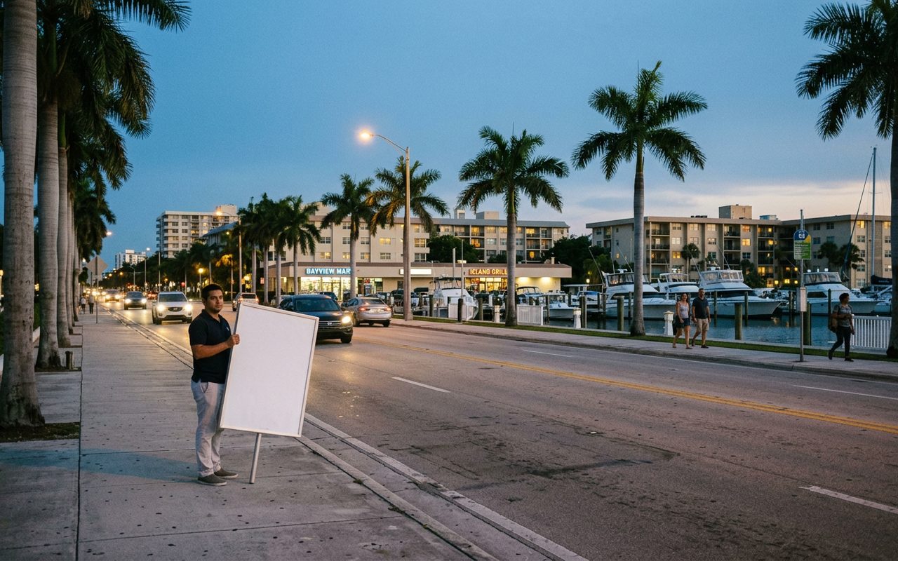 Street setting near North Bay Village, Miami-Dade County