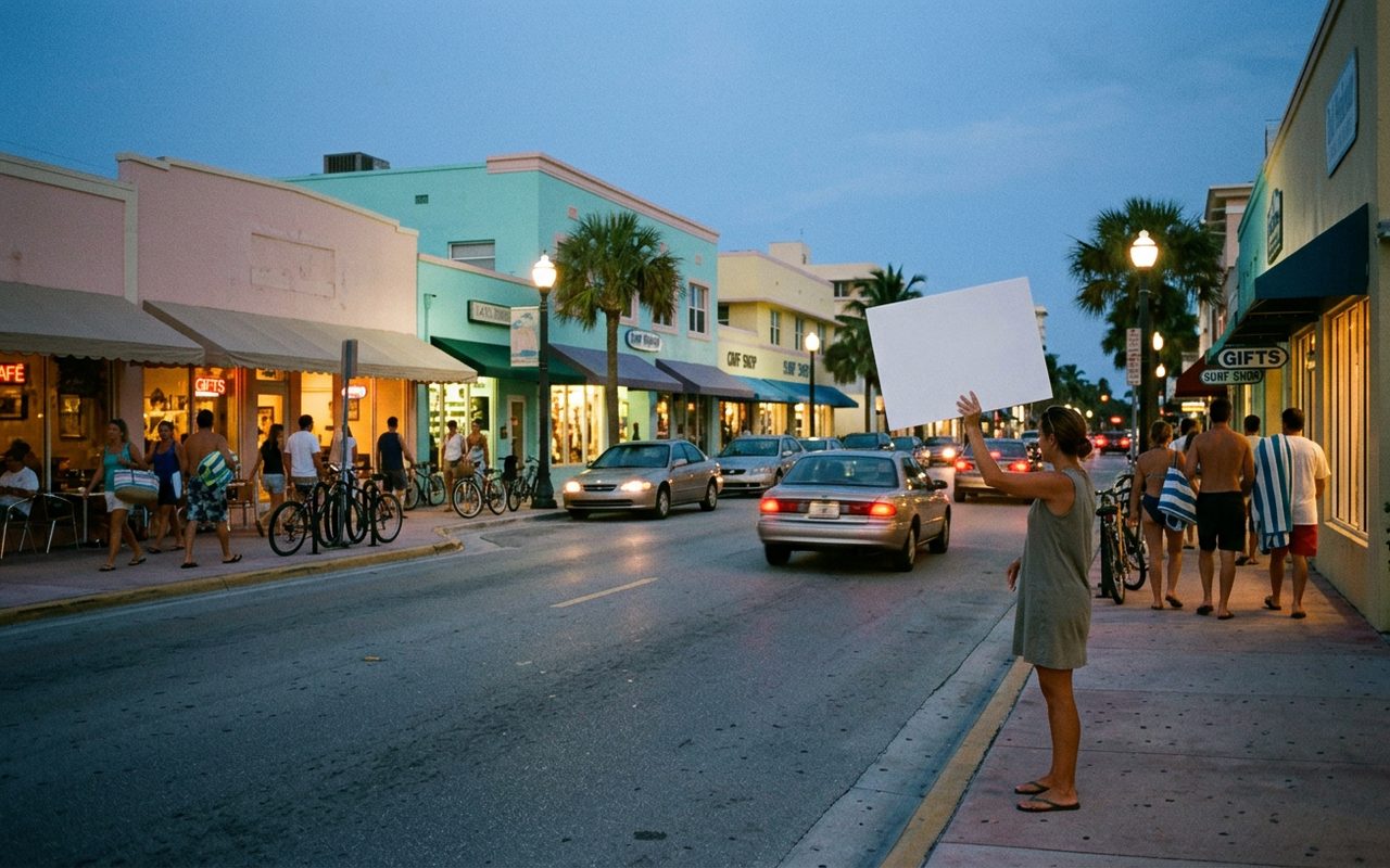 Street setting near Bal Harbour, Miami-Dade County