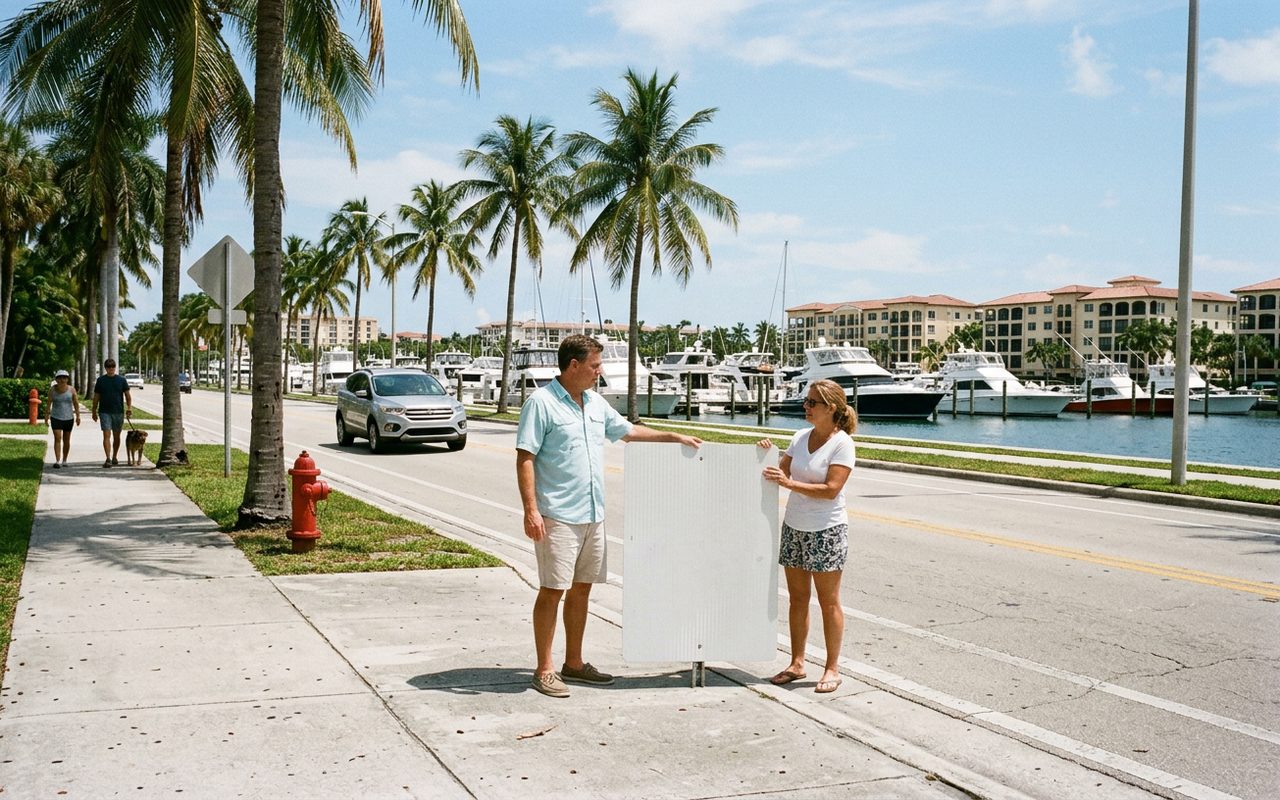 Street setting near Key Biscayne, Miami-Dade County