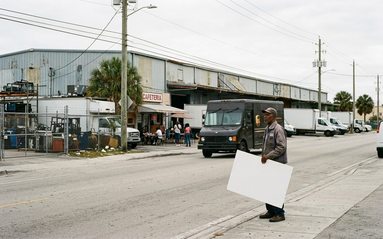 Street advertising setting typical of Opa-locka, Miami-Dade County