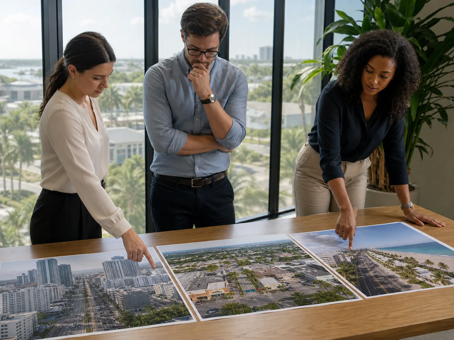Planning team comparing Miami-Dade, Broward, and Palm Beach County street environments