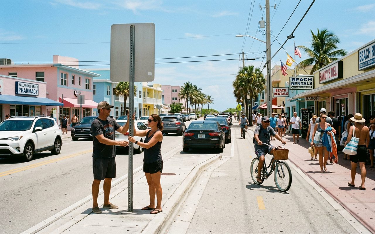 Street setting near Hallandale Beach, Broward County