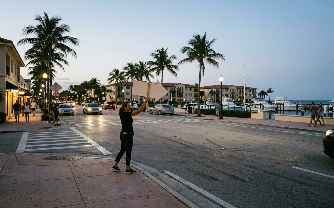 Street advertising setting typical of Gulf Stream, Palm Beach County