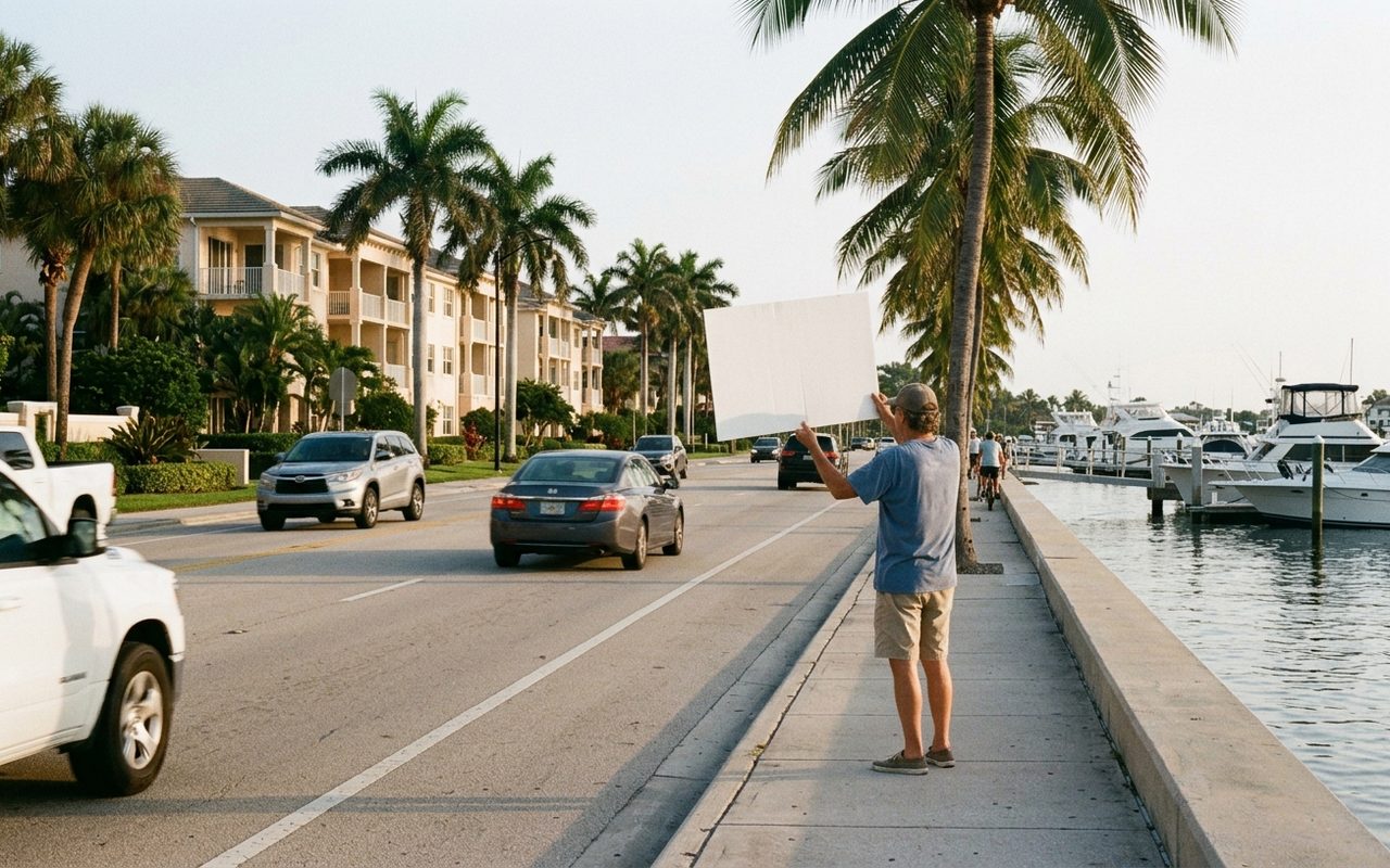Street setting near Ocean Ridge, Palm Beach County