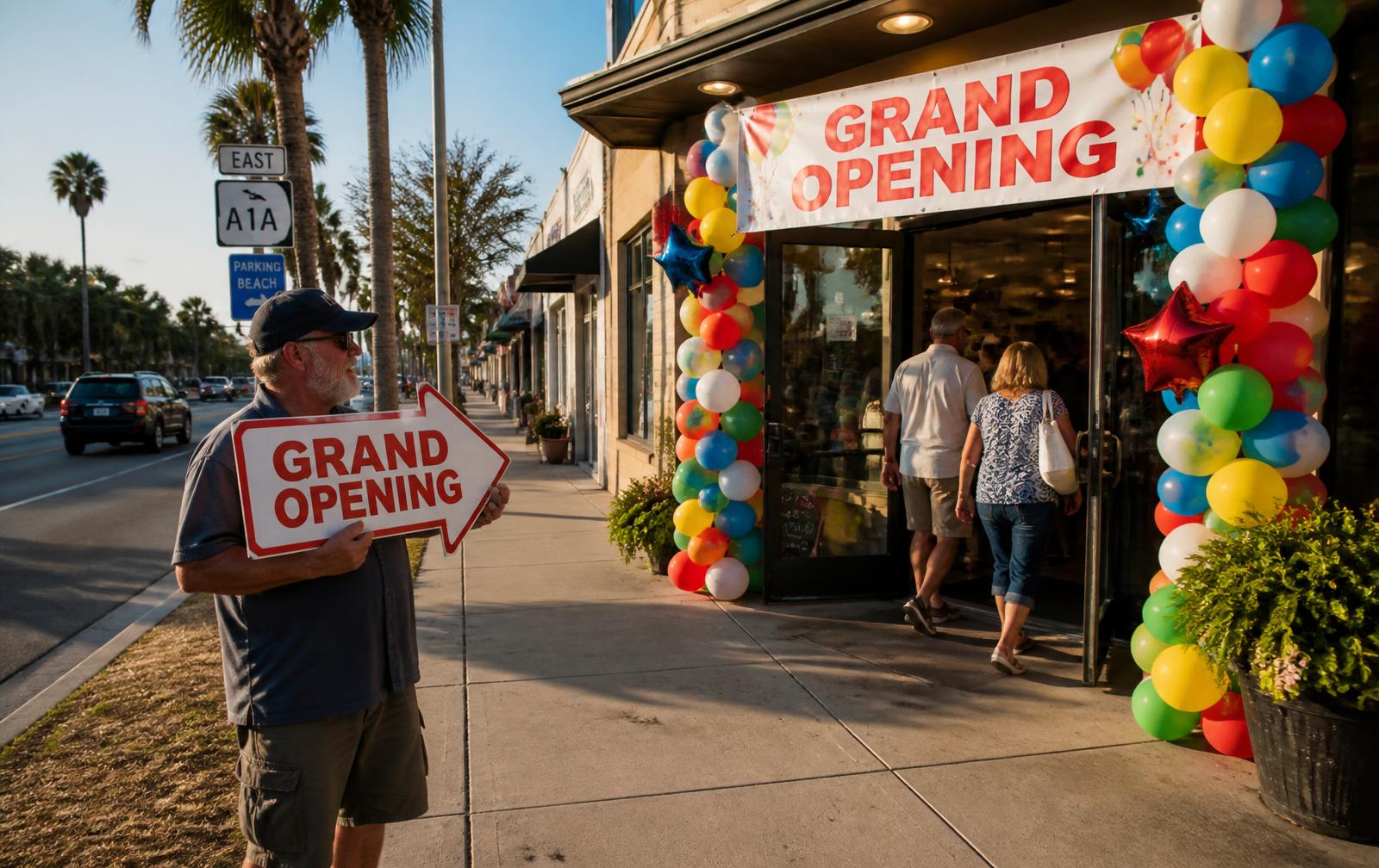 Street advertising example for grand openings